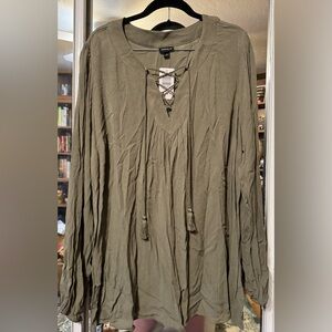 Cato Sage Lace-Up Women's Tunic